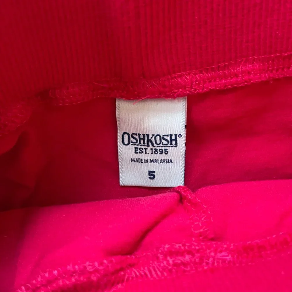 Oshkosh Girls Cotton Skort Skirt Stretch Drawstring Waist Red Size 5